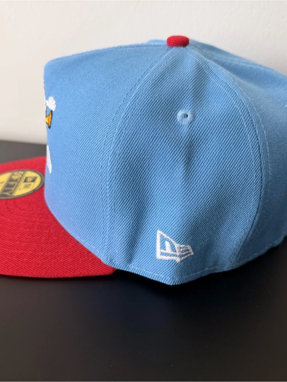 New Era Light Blue Crown Red Visor Angels 'A' Logo 59FIFTY